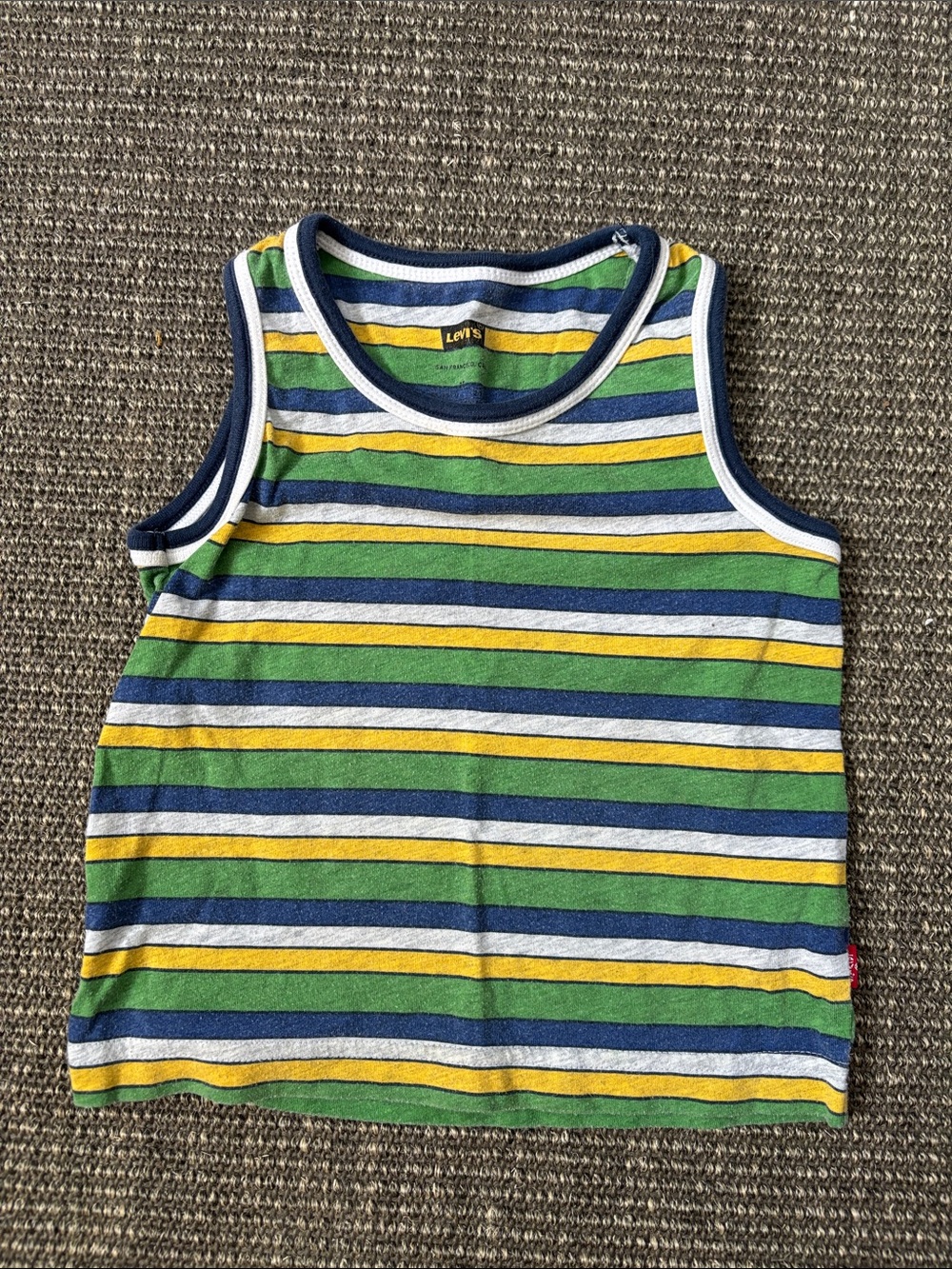 Levi's Blue, Green & Yellow Striped Kids Tank